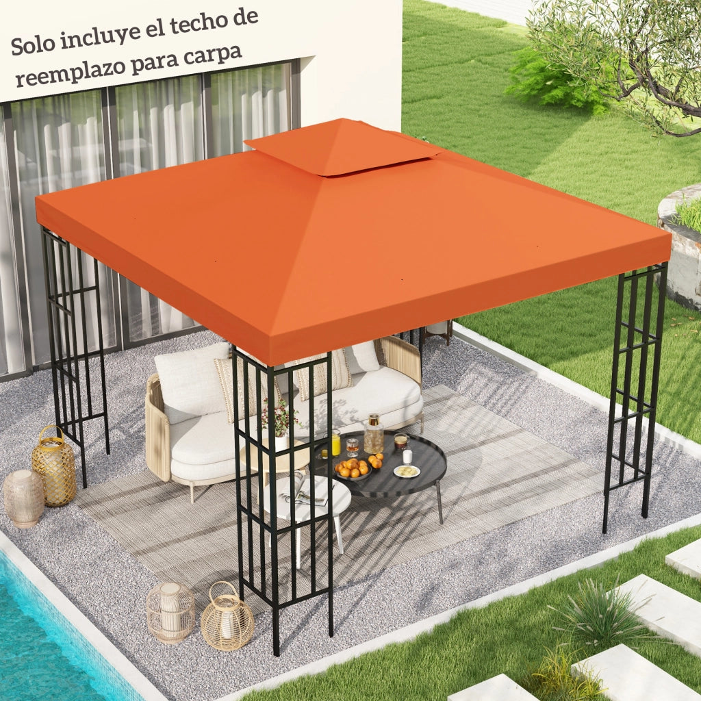 Tenda da giardino 3x3 m ¨C zephmum ¨C Rosso con fori di drenaggio