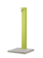 Fontana da esterno con base in cemento e struttura in acciaio zincato Belfer ruggine Colore: Verde Acido