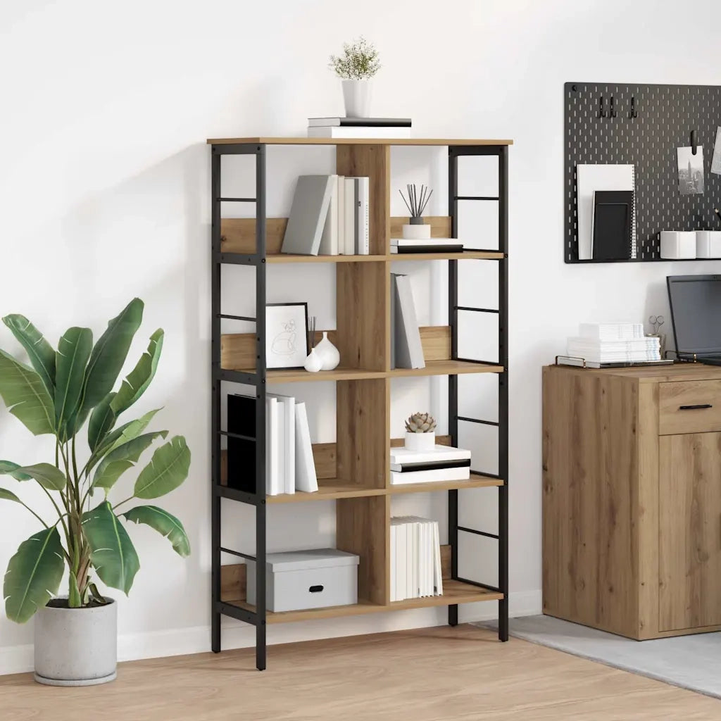 Libreria-Scaffale per Libri-Mobile di Stoccaggio Rovere artigianale 82 x 32 x 144,5 cm