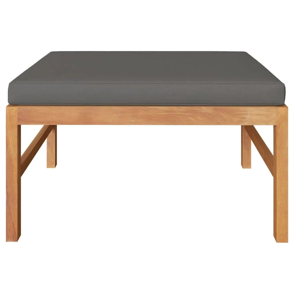 Salotto da Giardino-Set Divani Giardino 3 pz Cuscini Grigio Scuro in Legno di Teak