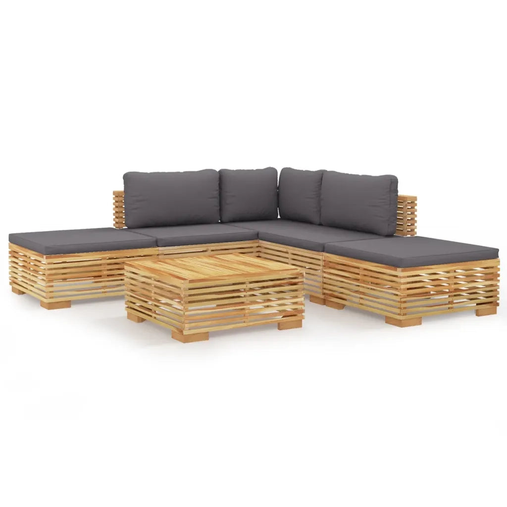 Set Divani da Giardino 6 pz con Cuscini Legno Massello di Teakcod mxl 121478