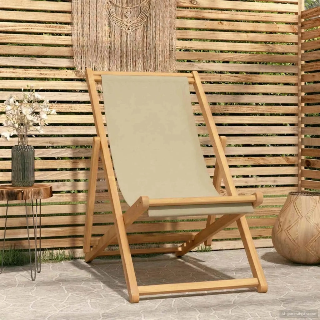 Sedia da spiaggia Beige Legno di teak solido 42032663