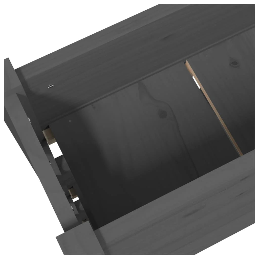 Fioriera rialzata per piante e fiori terrazza giardino 77 x 25 x 104,5 cm legno massello di pino grigio 02_0037846
