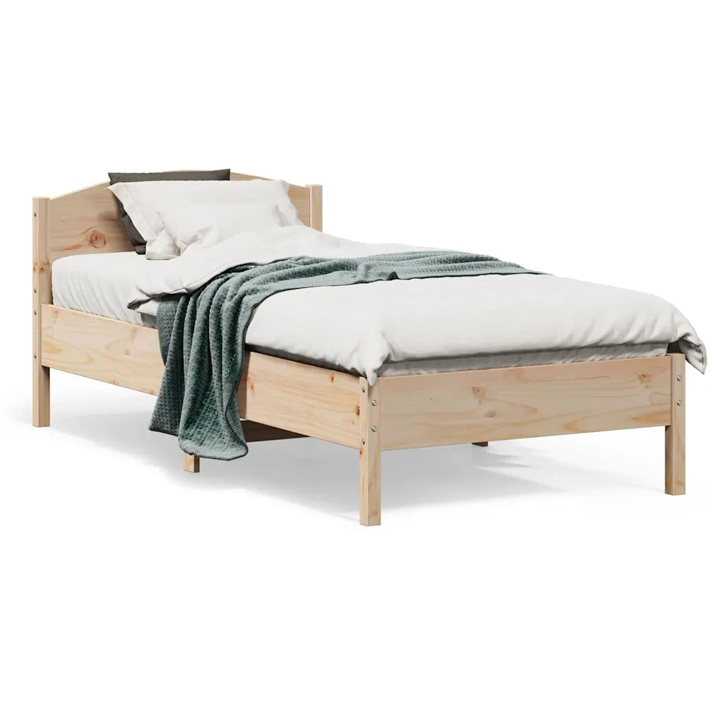 Letto senza Materasso 75x190 cm in Legno Massello Pino 842626