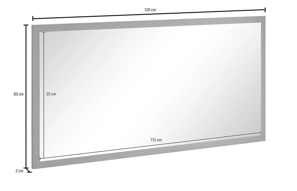 Specchio  120x2x60 cm Magic Antracite Lucido