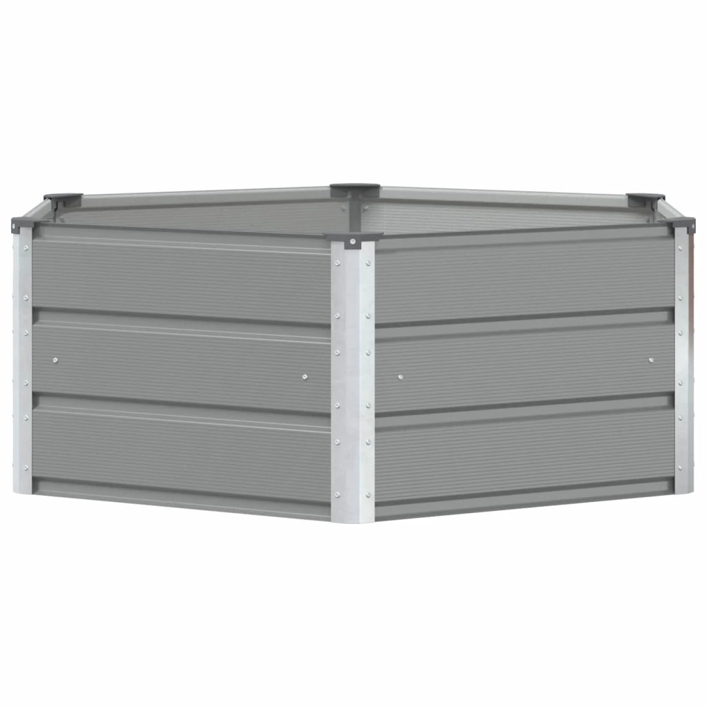 Fioriera | Cassetta per fiori | Vaso Grigio chiaro 129 x 129 x 45 cm Acciaio
