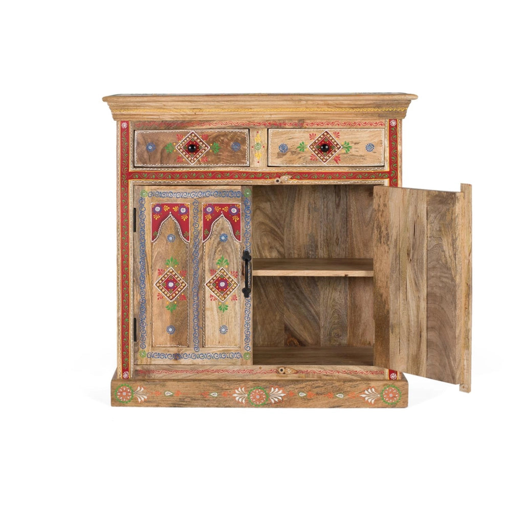  Credenza con 2 cassetti e 2 ante dipinte a mano
