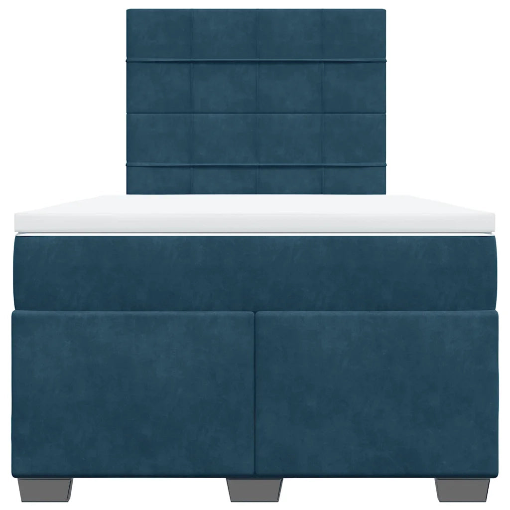 Giroletto a Molle con Materasso Blu 120x190 cm in Velluto