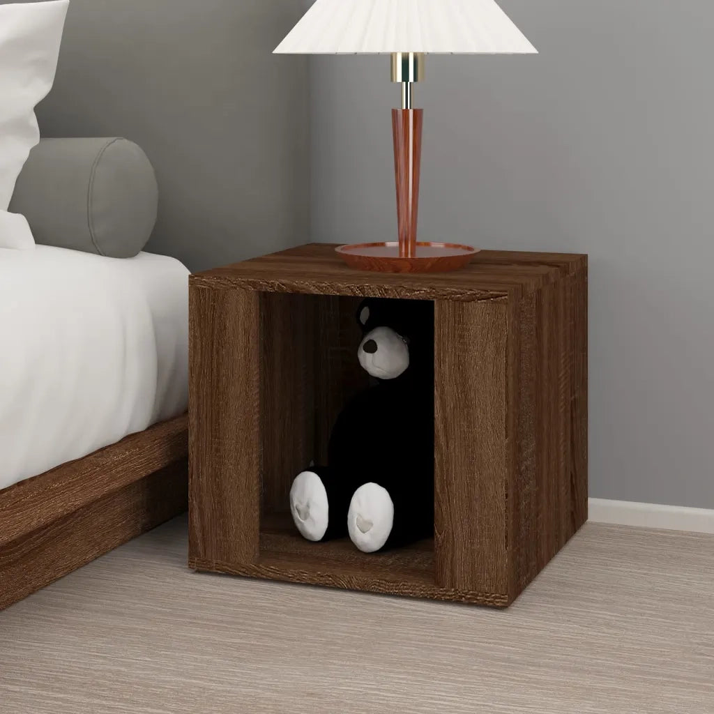 Comodino | Armadio da Notte | Mobiletto da notte Rovere Marrone 41x40x36 cm in Legno Multistrato