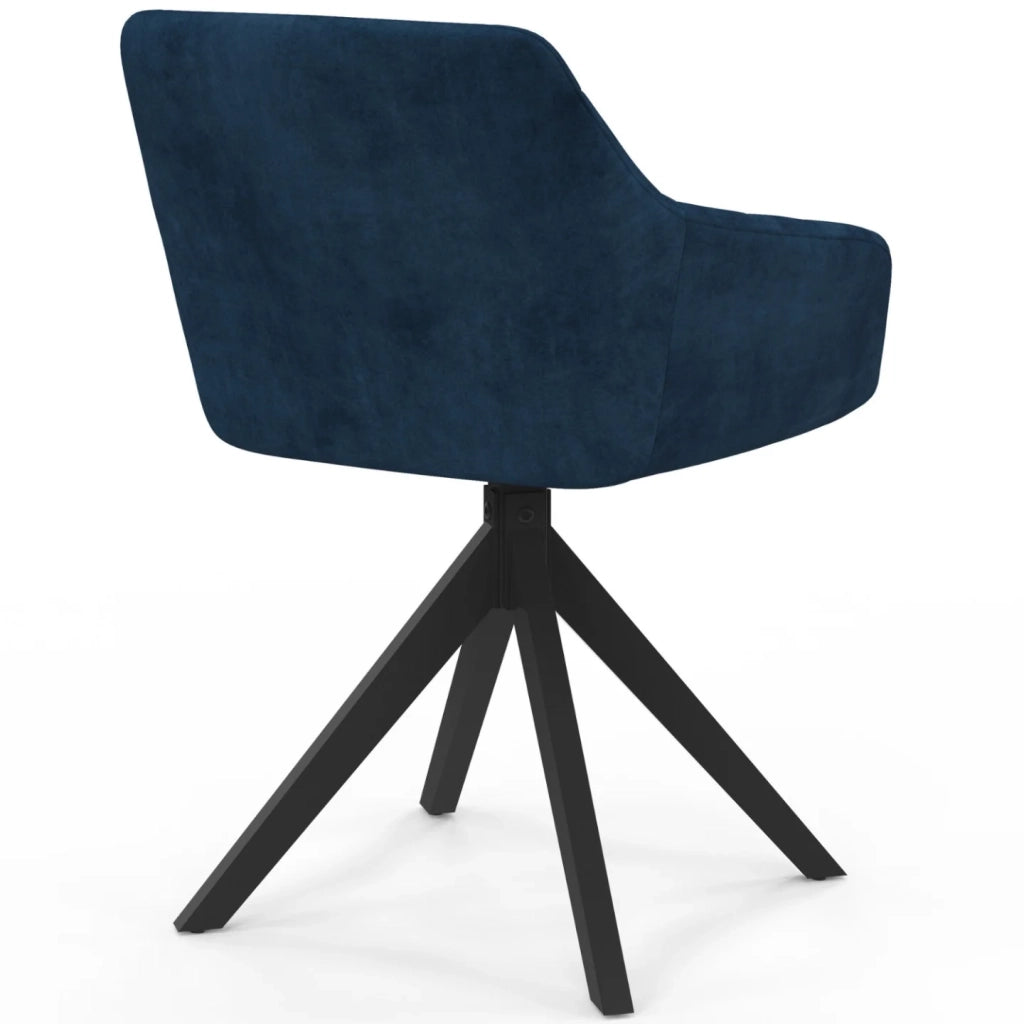 IDMarket - Set di 2 sedie da pranzo girevoli e poltrone da tavolo in velluto blu MADY