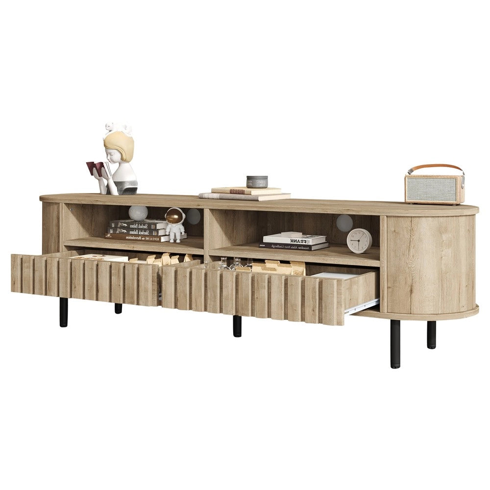 Mobile TV Lowboard ¨C Xylo ¨C Legno Naturale, MDF, 2 Ante 2 Cassetti, 160x40x48 cm