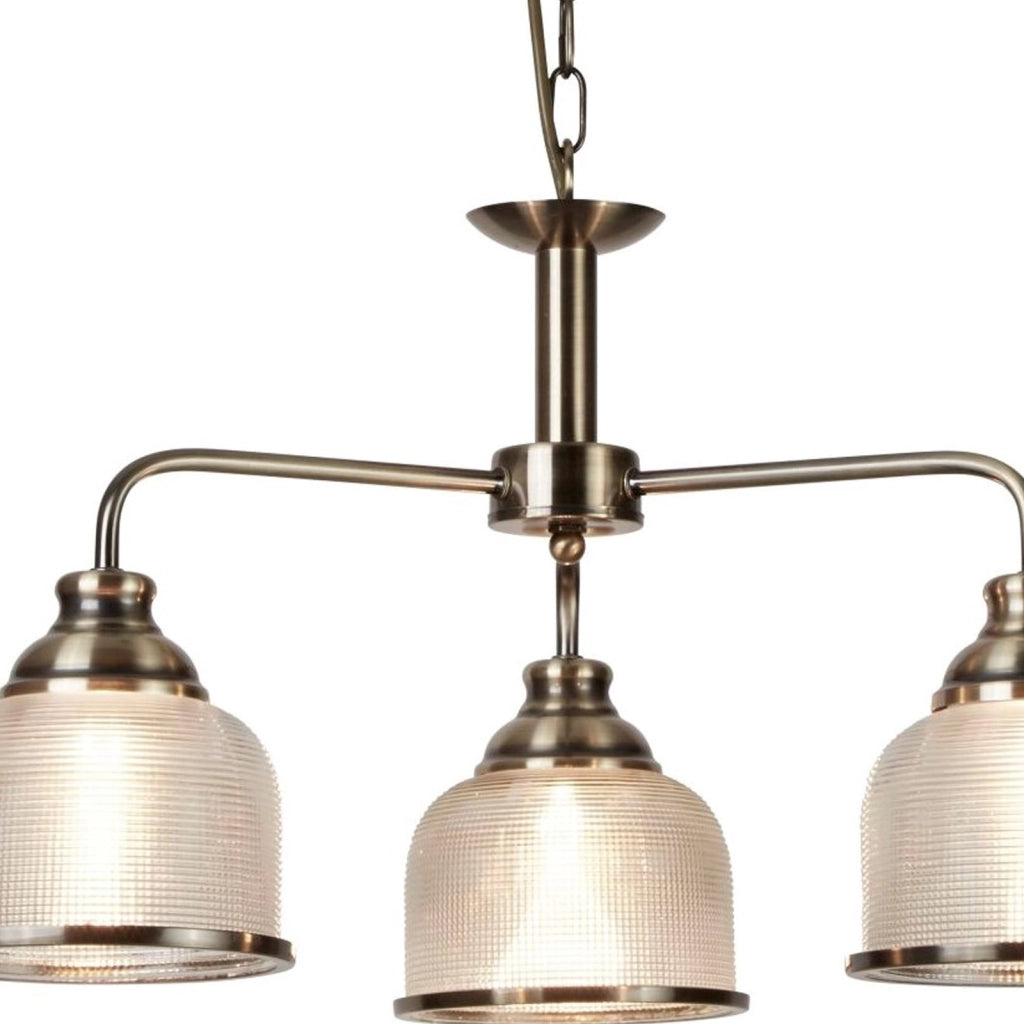 Lampadario Contemporaneo Bistrot Ii Acciaio Ottone Vetro Trasparente 3 Luci E27