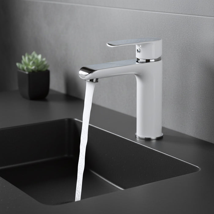 Rubinetto Da Lavabo Rea Bloom White Chrom Low