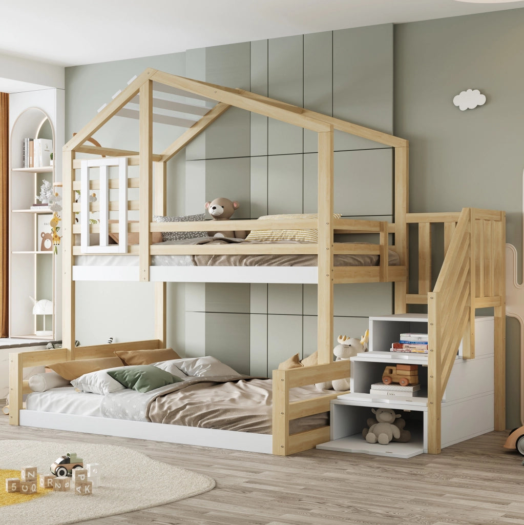 Letto a castello per bambini in pino 90x200/140x200 cm