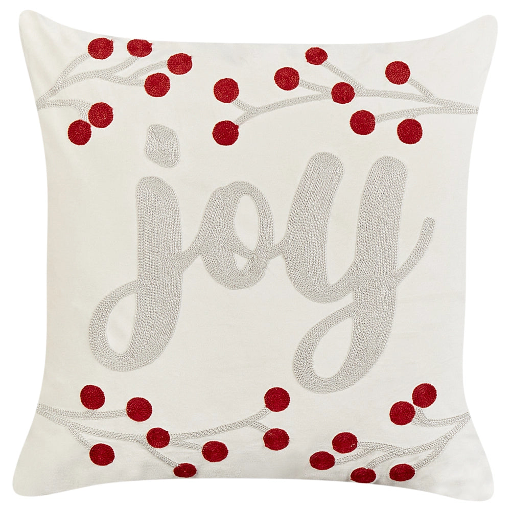 Set di 2 cuscini sparsi in tessuto di velluto bianco Motivo natalizio 45 x 45 cm Accessorio per la decorazione