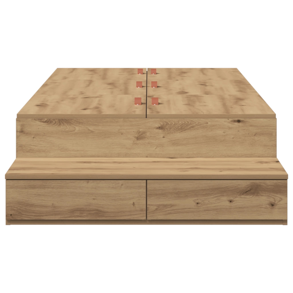 Struttura Letto con Contenitore in Rovere 100x200 cm