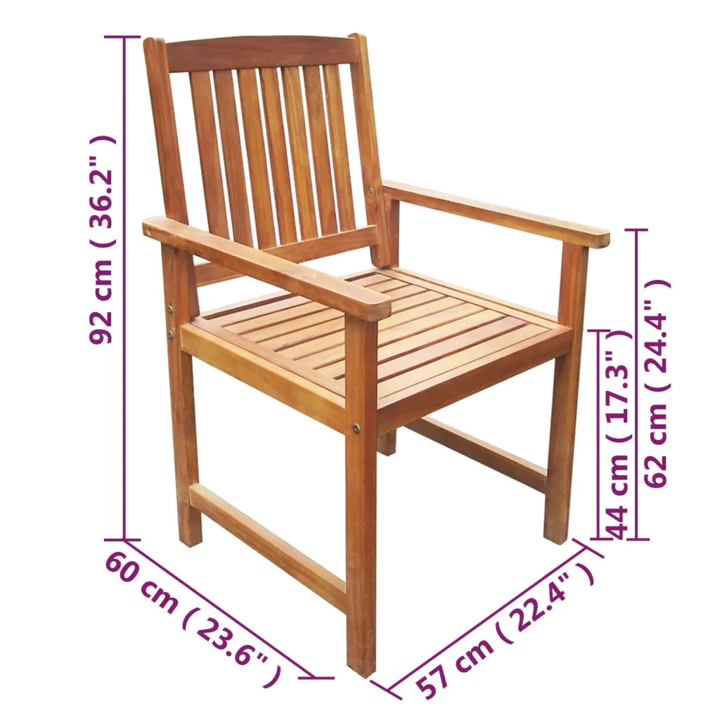 Set da Pranzo da Giardino 5 pz in Legno Massello di Acacia 42622