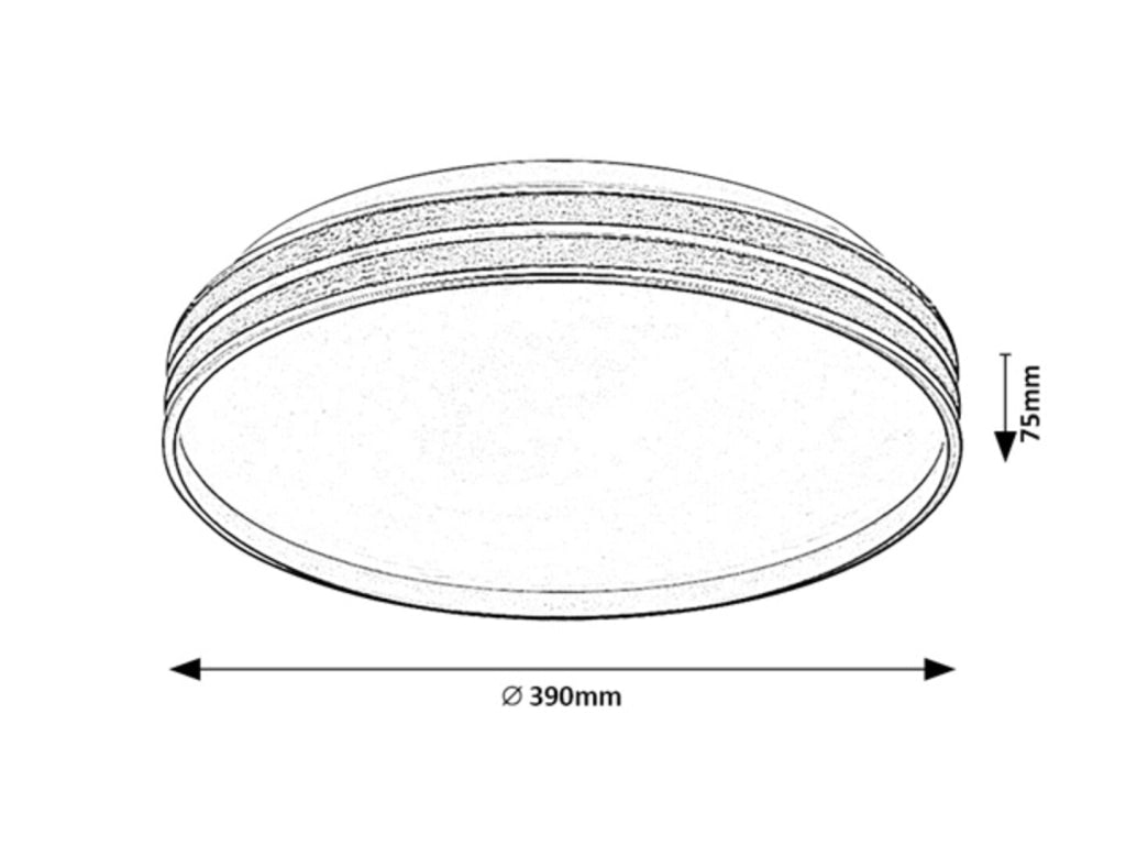 Plafoniera LED Rabalux Gandor 39cm 24W CCT nero rotonda