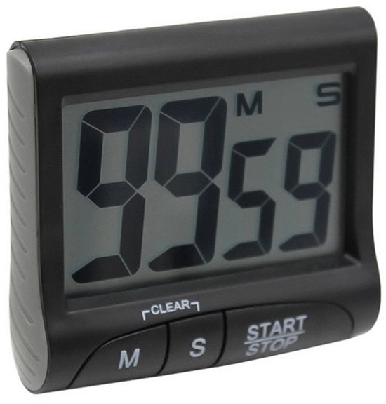 Timer da cucina con avviso di ricordinoPositivo timer da imparare nero