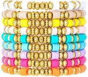 Set di braccialetti 9 pezzi - braccialetti di amicizia boho - pile di braccialetti colorati - materiale duraturo - elastico e comodo