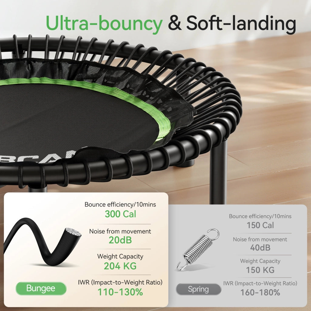 Trampolino Pieghevole Fitness 102CM ¨C zephmum ¨C Grigio