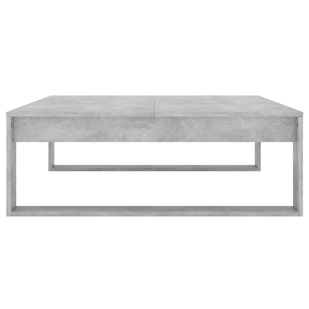 Tavolino da Salotto-Tavolino da soggiorno-Tavolo Grigio Cemento 100x100x35 cm Truciolato 418259