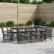 Set da pranzo per esterni 9 pz Nero polyrattan 3448941