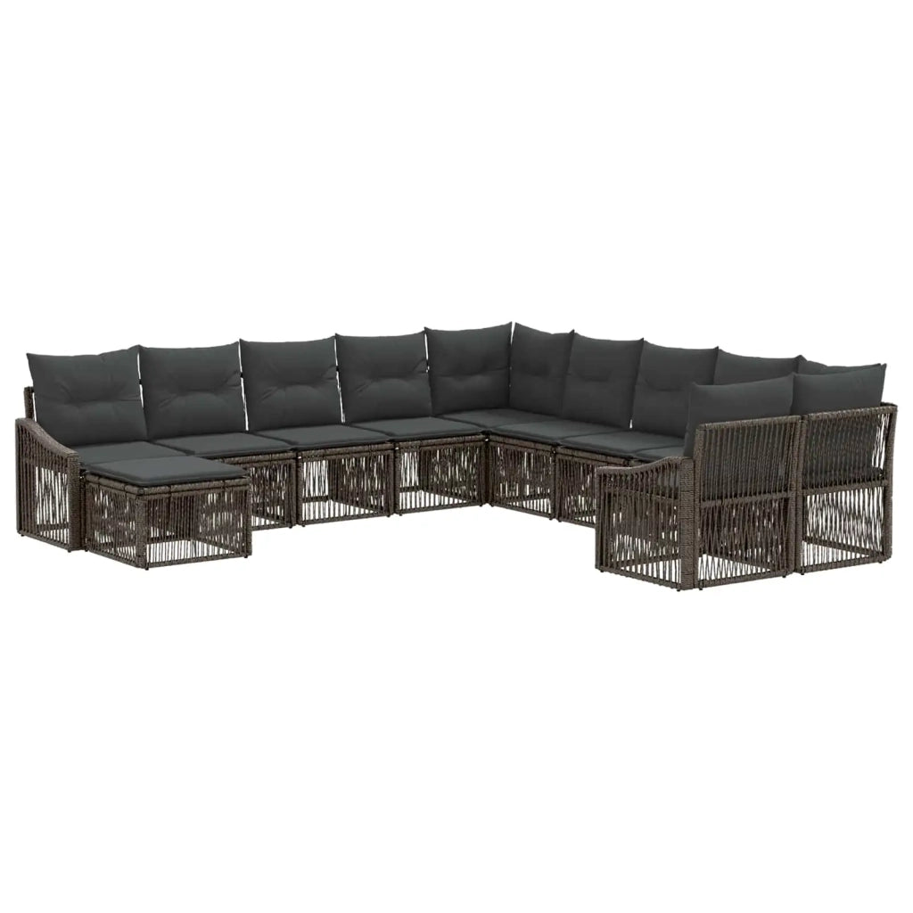 Set Divano da Giardino 11 pcs Grigio polyrattan 3436205