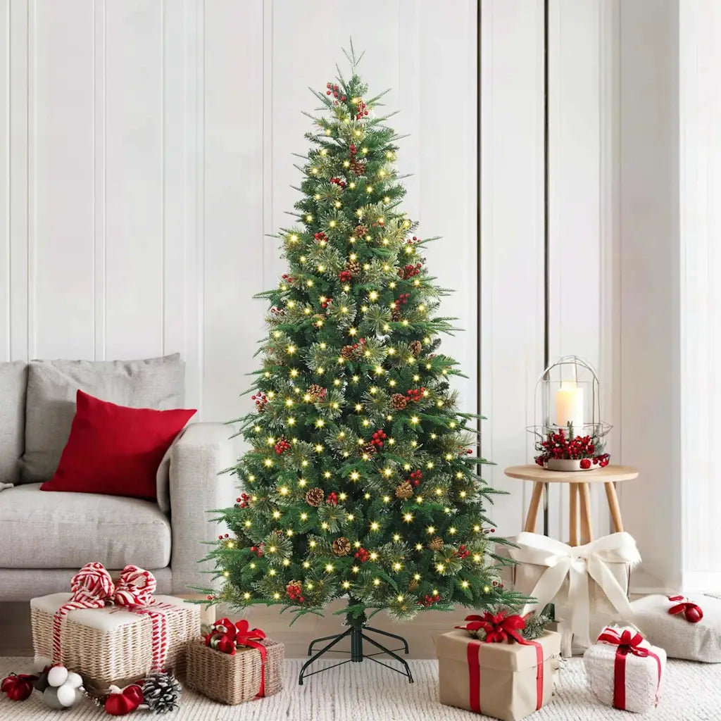 Albero di Natale Artificiale con Rami Pieghevoli Verde 180 cm