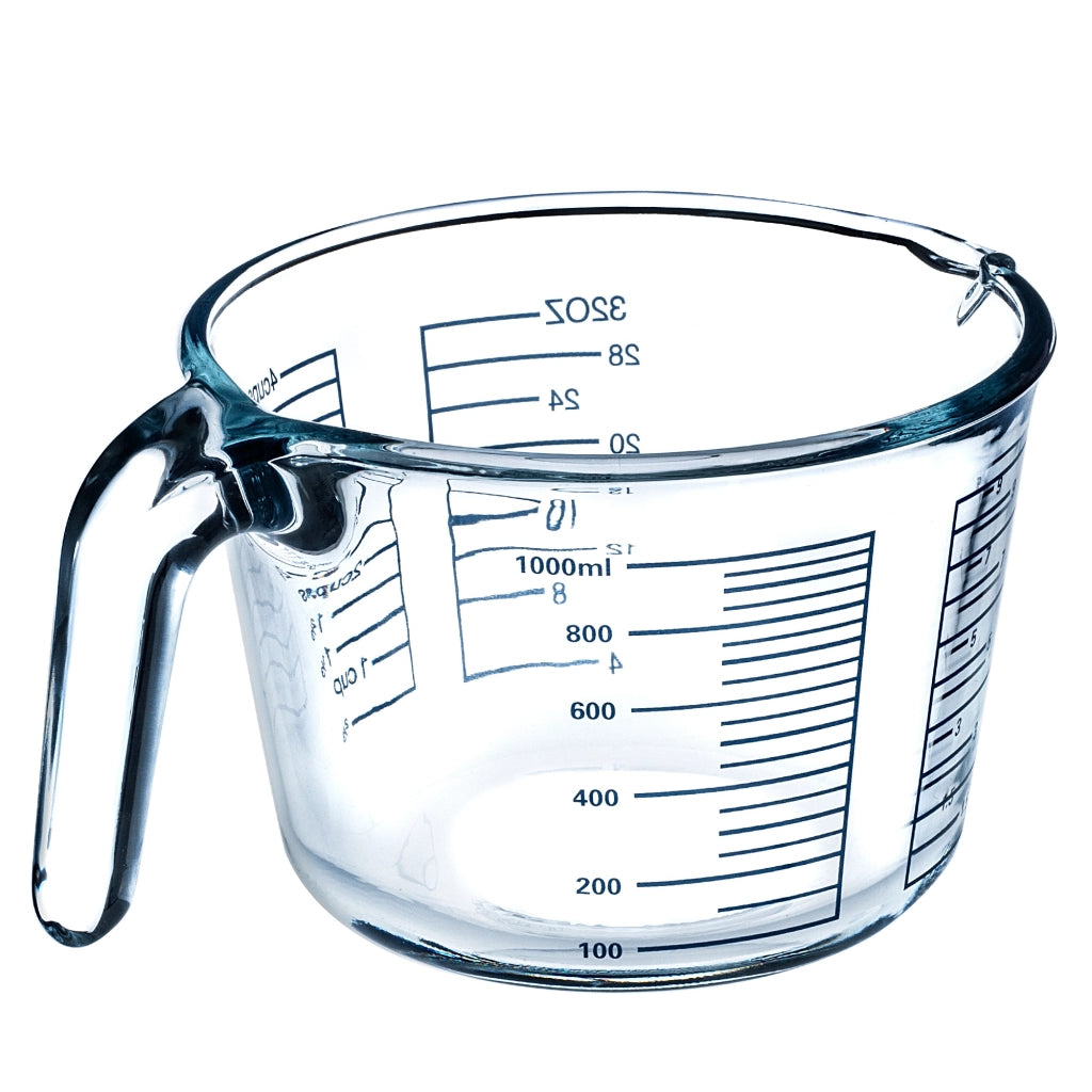 KADAX Brocca graduata da cucina da 1 litro con scala graduata, contenitore in vetro