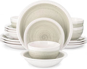 Servizio da tavola in ceramica 16 pezzi - piatti rotondi - piatti fondo - piatti dessert - piatti per muesli - piatti per pasta - per 4-12 persone