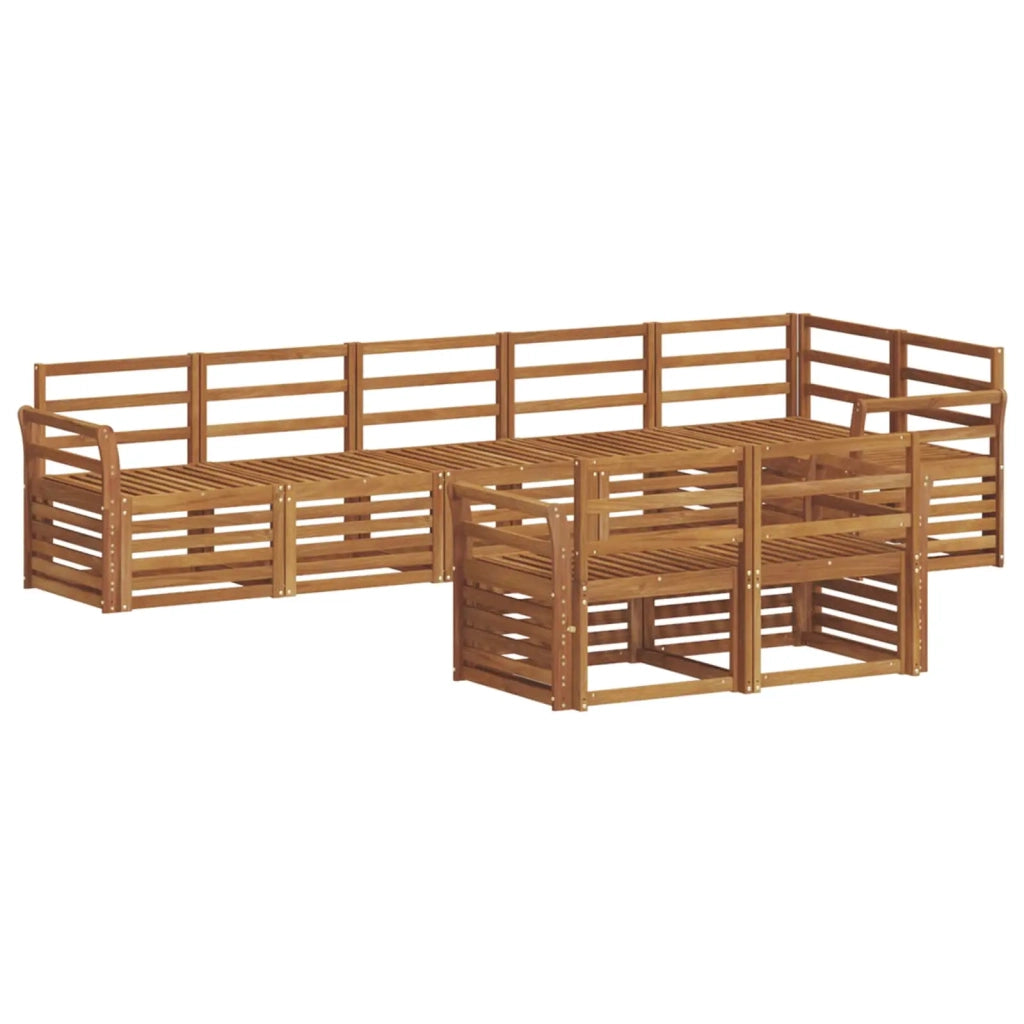Set divani 8 pcs Naturale Legno di Acacia Massello