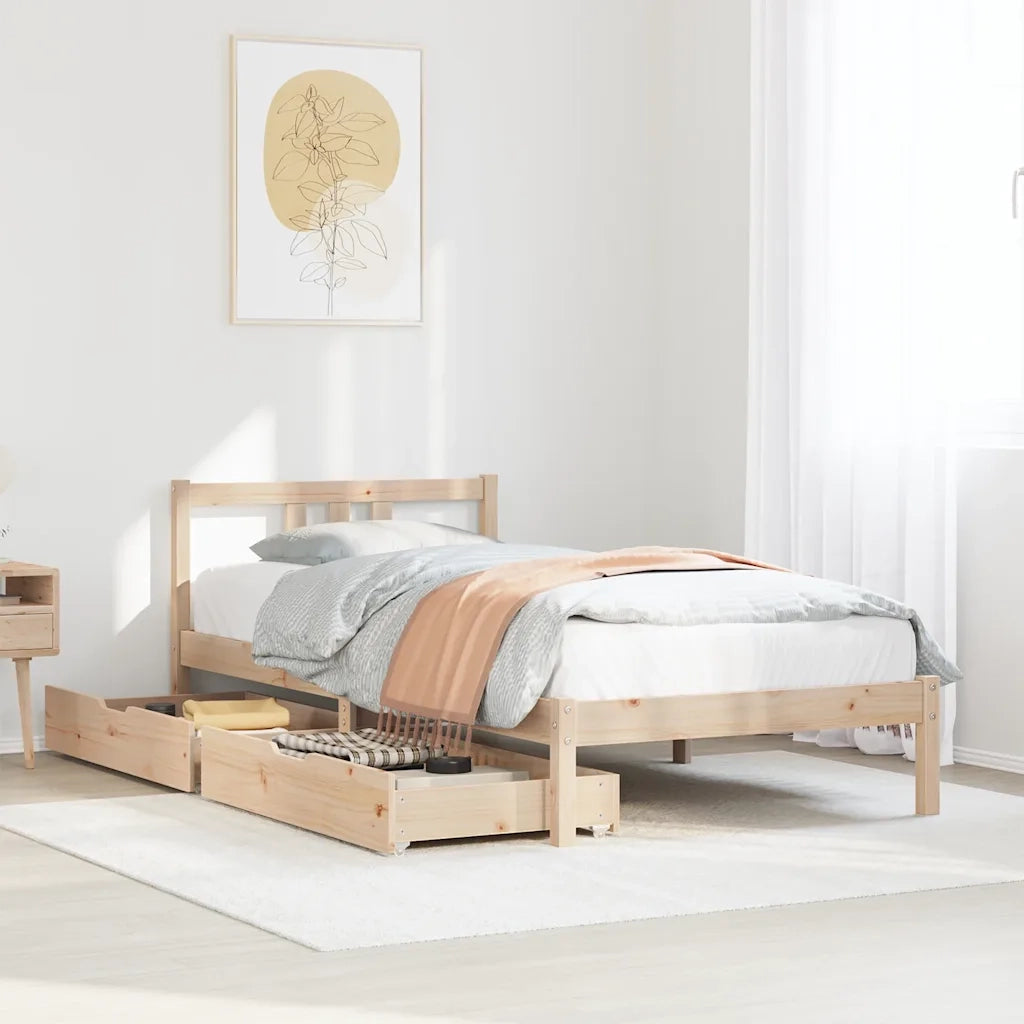 Letto senza Materasso 90x190 cm in Legno Massello di Pino 3301622