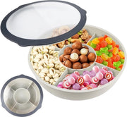 Tavolo per snack 5 contenitori - Bacinella per snack coperchio trasparente - Scatola per snack in plastica - Tavolo per frutta in materiali riciclabili - Contenitore per frutta e dessert