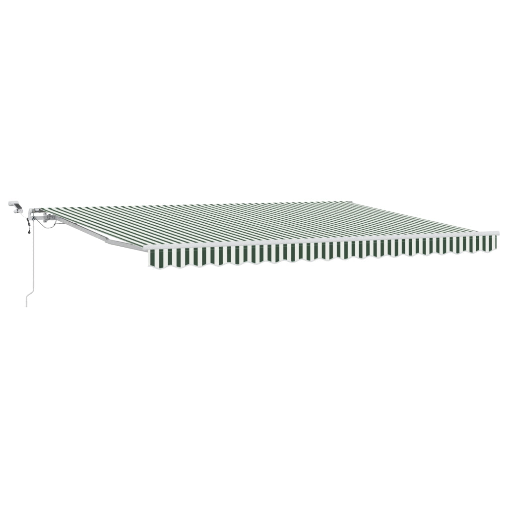 Tenda Retrattile Automatica con LED Verde e Bianca 450x350 cm