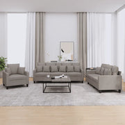 Set Divani 3 pz con Cuscini Tortora in Tessuto 3201639
