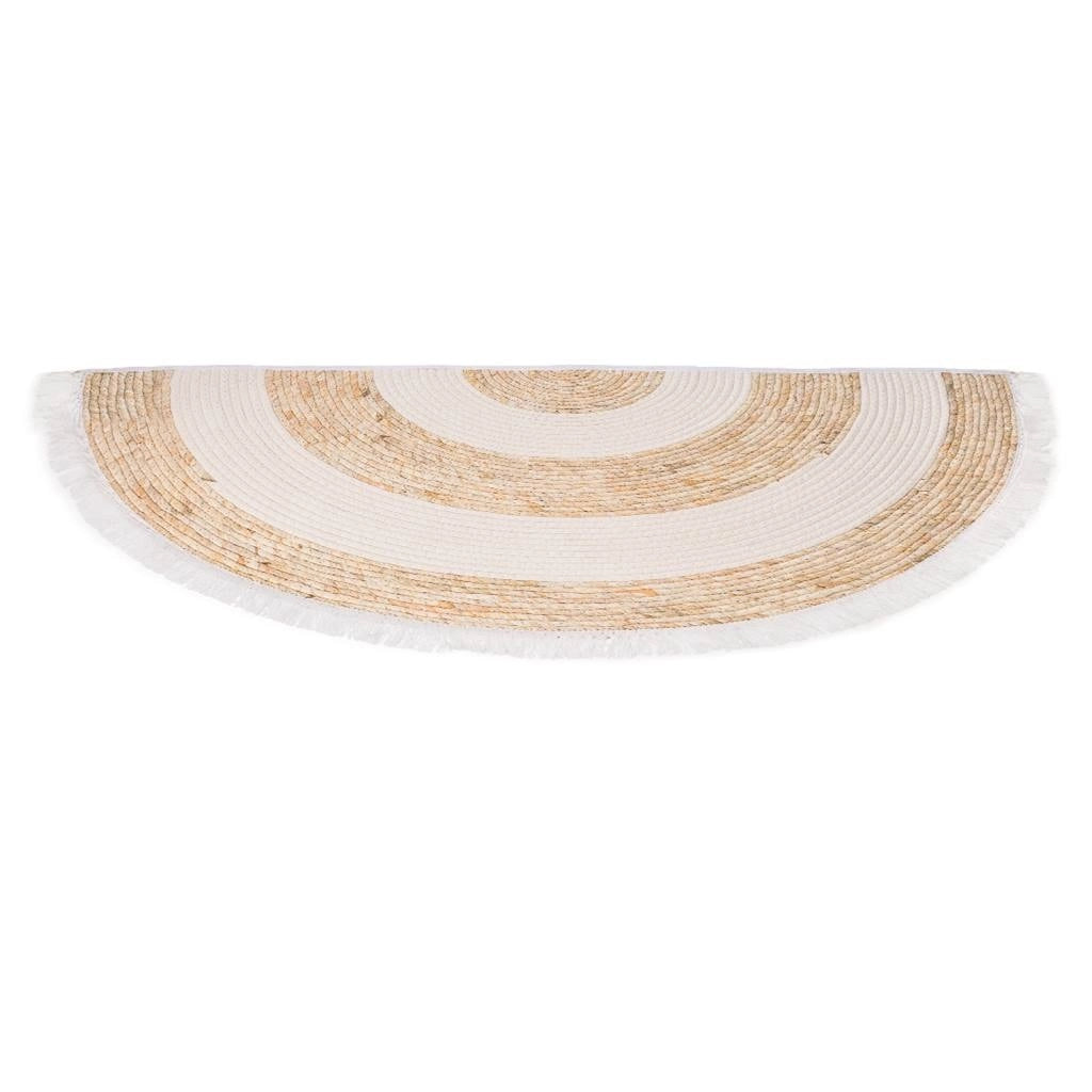 Tappeto marrone in fibra naturale intrecciato a mano 100x50x1h