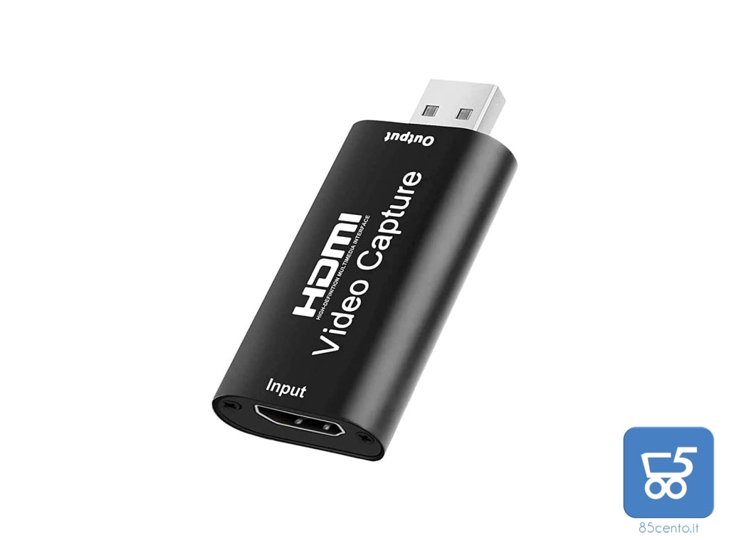 Audio Video Capture Cards, HDMI Video Capture Card Streaming HDMI per Windows/M-ac OS, 1080p HD Live Video Registrazione tramite videocamera DSLR Action Cam, Plug and Play (USB) 2.0