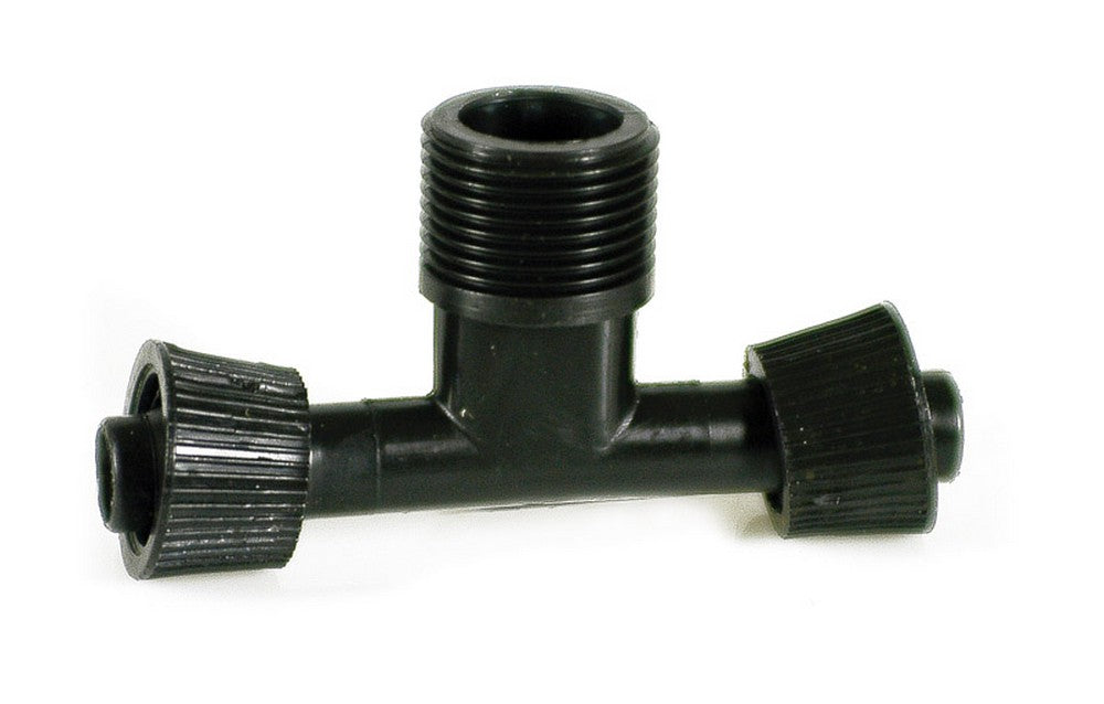 raccordo a t per ala gocciolante filetto maschio  mm. 16x16x3/4 cod:ferx.vit29390