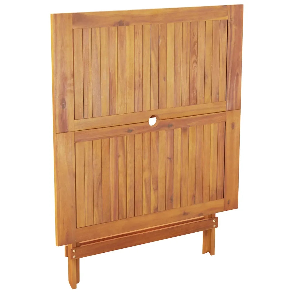 Set Pranzo da Giardino 5 pz Beige in Tessuto e Legno Massello