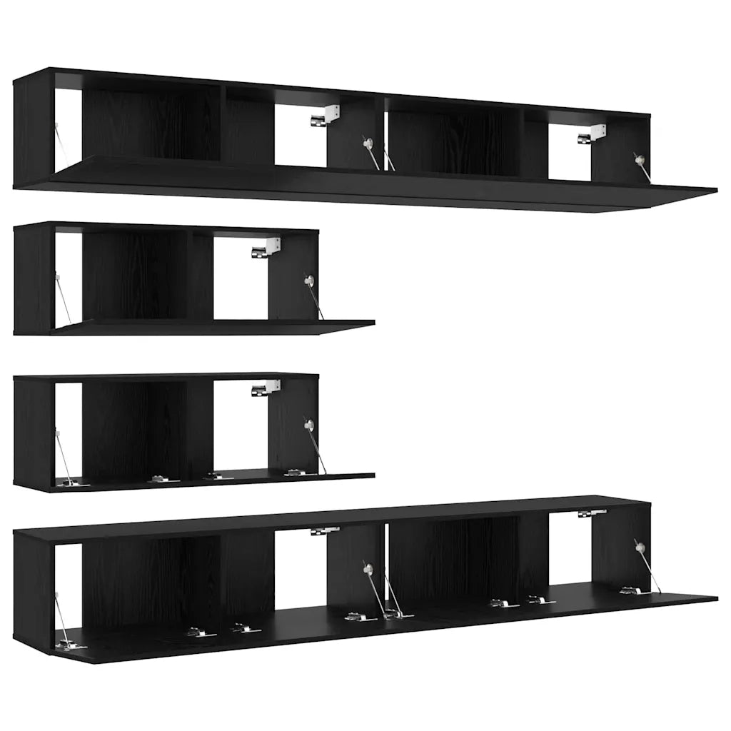 Set mobile TV 6 pcs Rovere Nero Legno multistrato 3332533