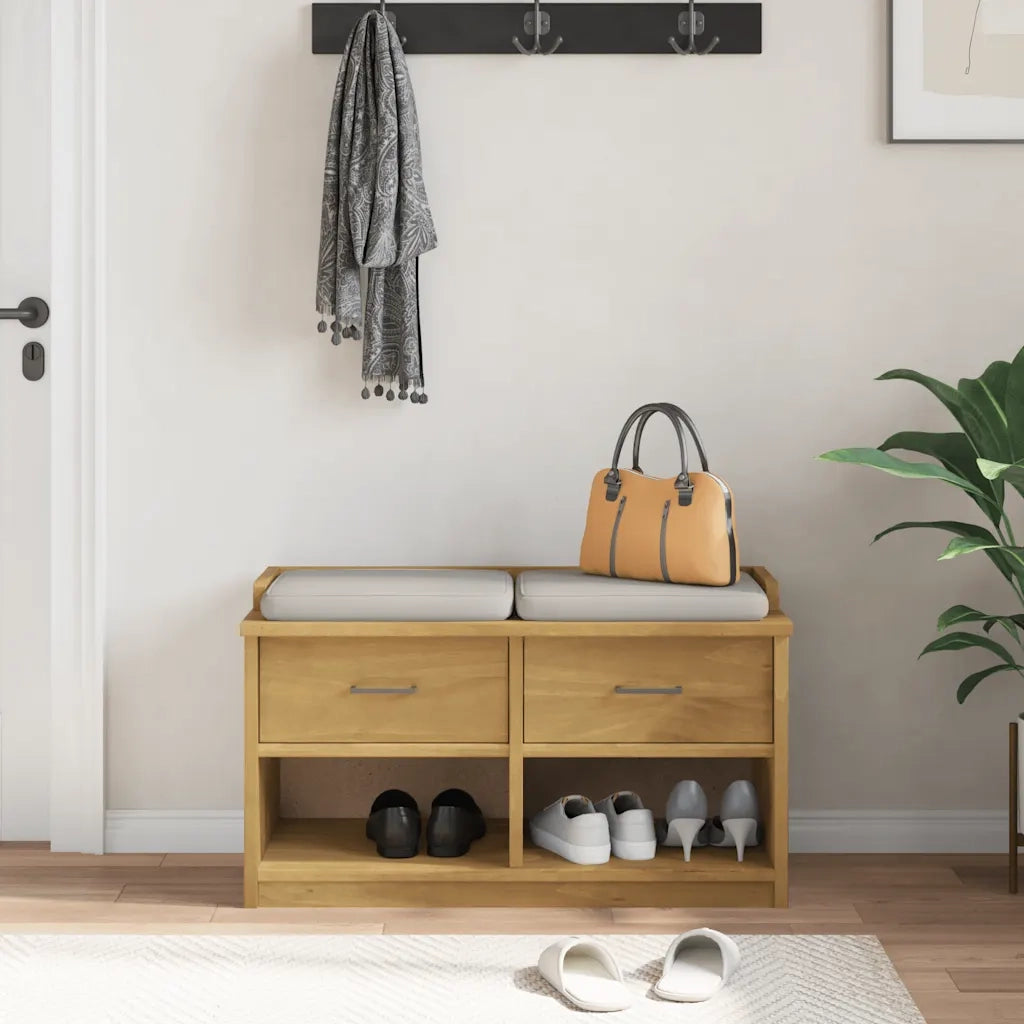 Panca da Corridoio SANDNES 87x40x50 cm Legno Massello di Pino