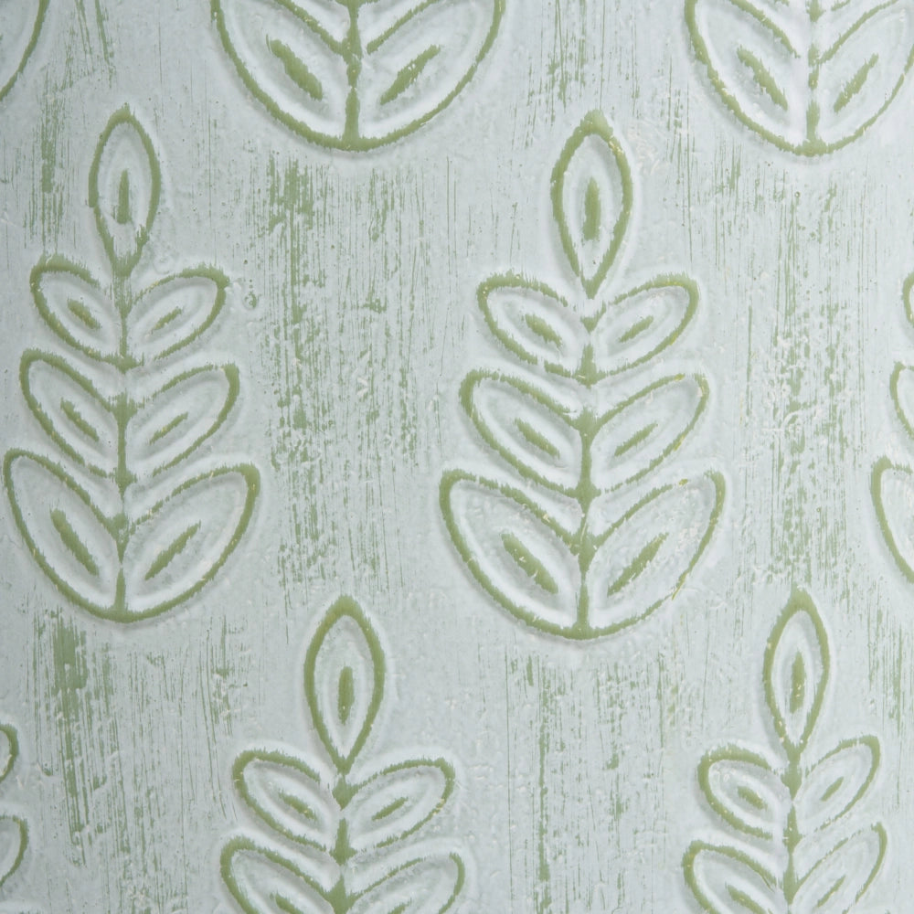 Portavaso Portapiante da Interno in Ferro Verde Menta 35 x 35 x 58 cm Stile Rustico Effetto Vissuto