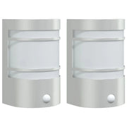 Set di 2 applique da esterno con sensore di movimento IP44 14 x 11 x 20,5 cm acciaio inox argento 02_0056609