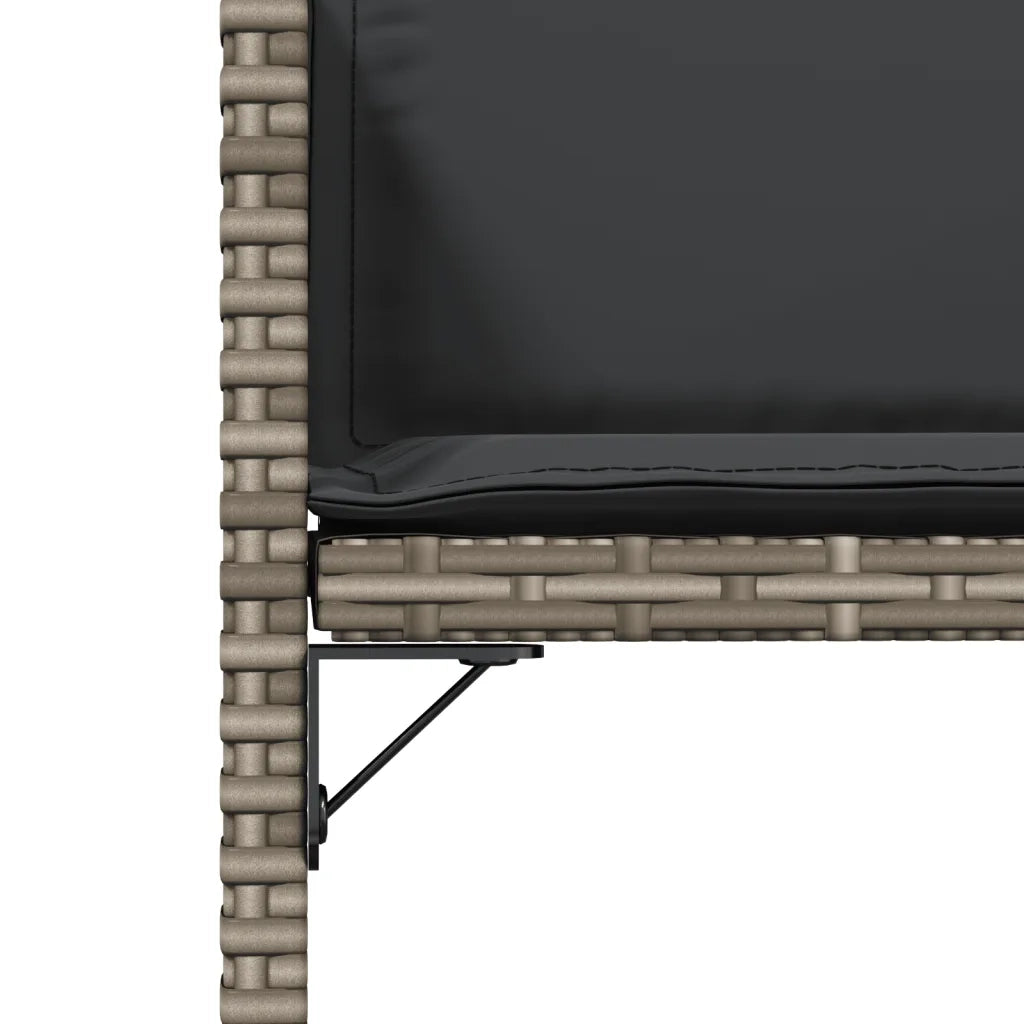 Sedie da Giardino con Cuscini 4pz Grigio in Polyrattan