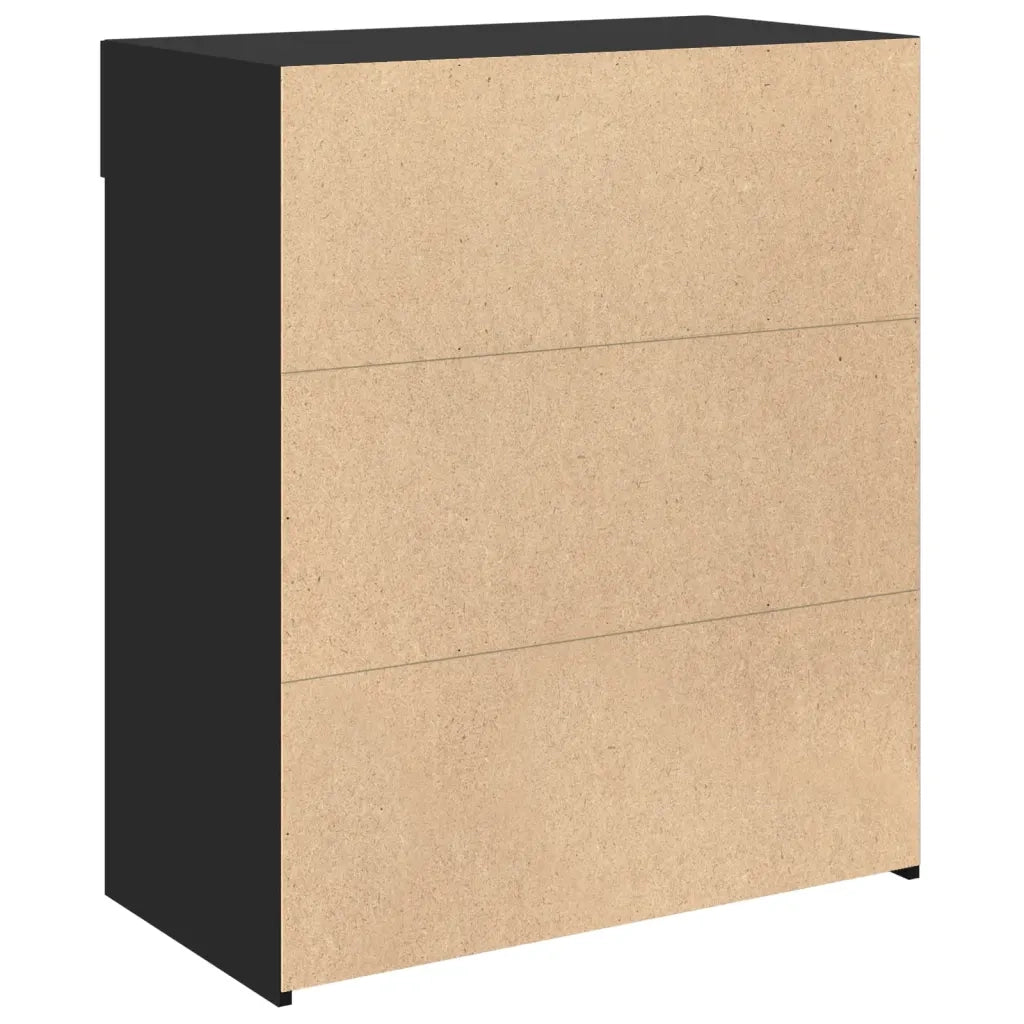 Credenza-Buffet-Armadio da cucina Nera 80x42,5x93 cm in Legno Multistrato 557635