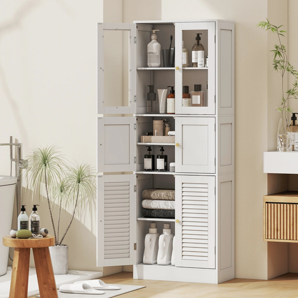 Mobile bagno alto con 6 ante ¨C zephmum ¨C bianco 120x30x80