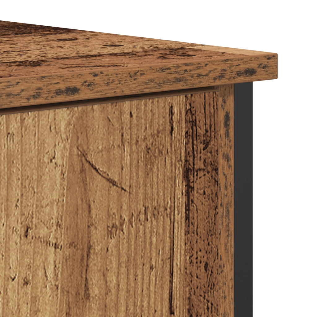 Buffet Sideboard Legno Vecchio 70x30x80 cm Legno Ingegnerizzato e Acciaio