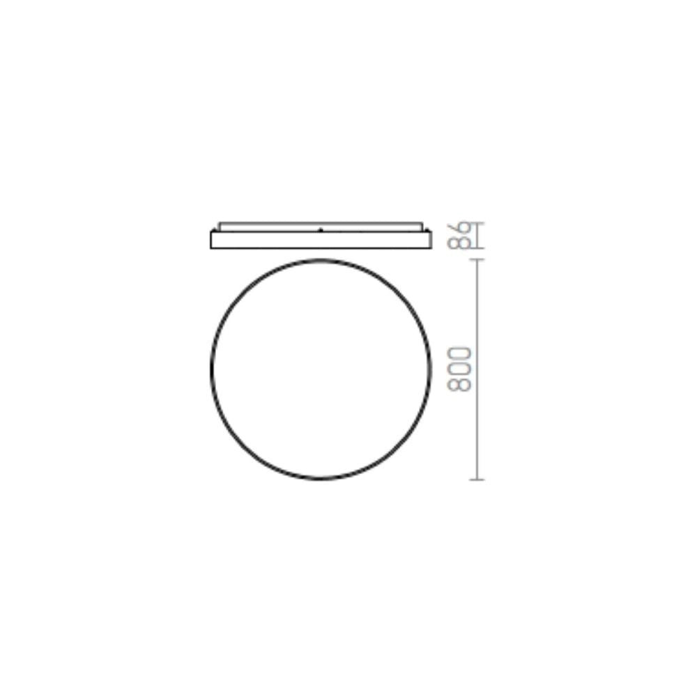 Plafoniera MENSA R 80 da soffitto alluminio pettinato 230V LED 80W 3000K