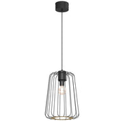 Lampada a sospensione nera a gabbia Trad Luminex E27